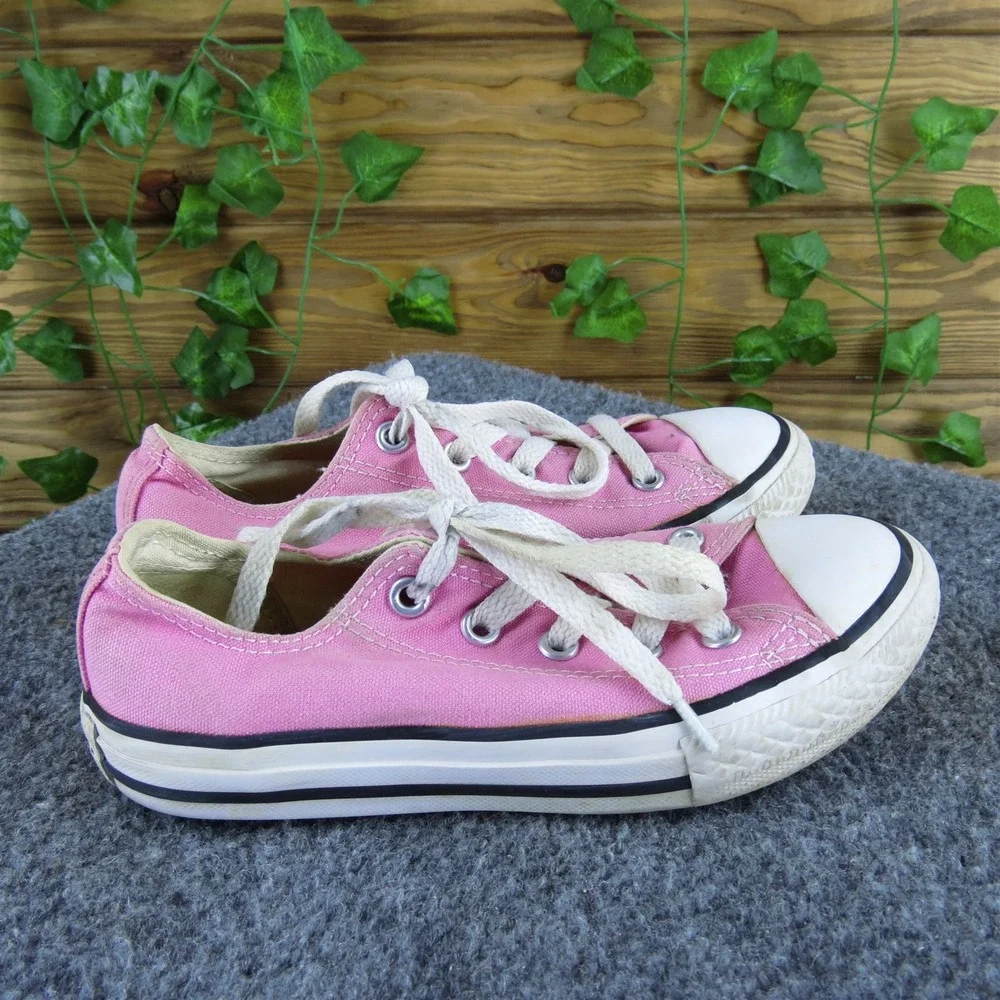 Converse Sneaker Low Top Girl Y 13 Medium‎ Athletic Pink Fabric Lace Up